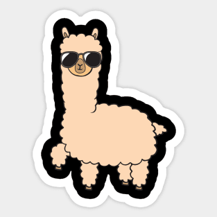 Cool alpaca with sunglasses Sticker